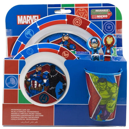SEO. Marvel Avengers Plastik Geschirr Set 5 - Teile Kunststoffset für Kinder - Linkreich