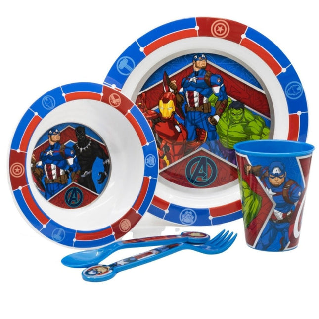 SEO. Marvel Avengers Plastik Geschirr Set 5 - Teile Kunststoffset für Kinder - Linkreich
