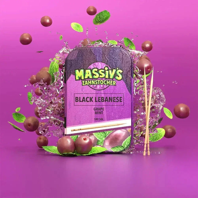 Massiv's Zahnstocher - Wunderzahnstocher 100 Stück - Black Lebanese Linkreich