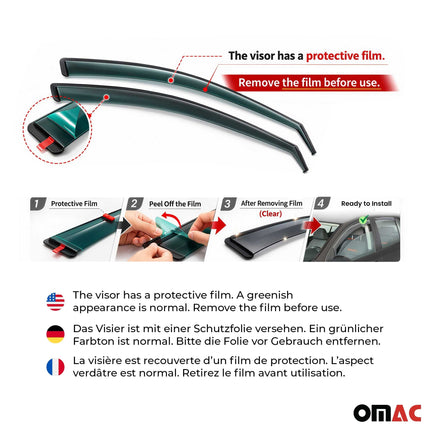 Windabweiser Regenabweiser für Peugeot Expert 2016-2026 Dunkel Acryl 2tlg