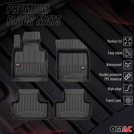 OMAC Gummi Fußmatten für Volvo XC60 2017-2024 Premium TPE Automatten Schwarz 4x