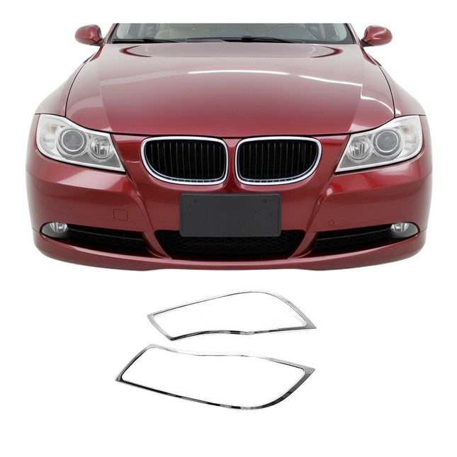 Frontlicht Rahmen Scheinwerfer Blende für BMW 3er E90 2005-2013 Chrom ABS 2x