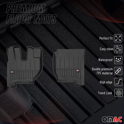 OMAC Gummi Fußmatten für Volvo FH 2012-2026 Premium TPE 3D Automatten Schwarz 2x