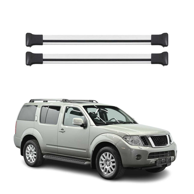 Dachträger Grundtäger für Nissan Pathfinder 2005-2013 75kg Alu Silber 2 tlg