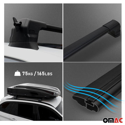 Dachträger Grundtäger für Mercedes Citan W420 2021-2026 75kg Alu Schwarz 2tlg