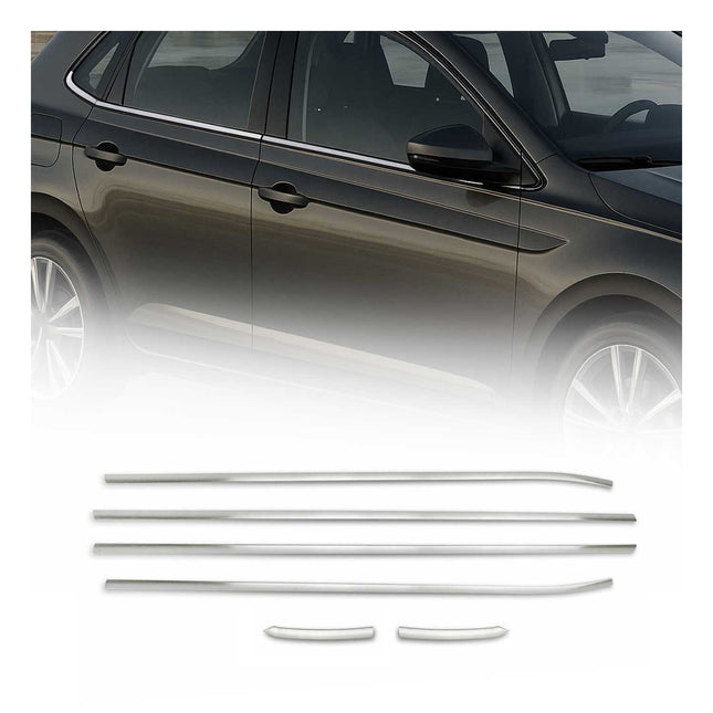 Fensterleisten Zierleisten für VW Polo 6R 2009-2017 Edelstahl Gebürstet Chrom 6x