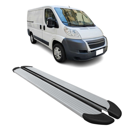 Seitenschweller Trittbretter Schweller für Peugeot Boxer 2006-2026 L1 Alu Grau