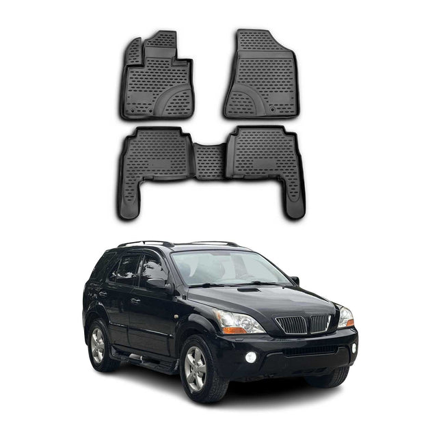 OMAC Gummimatten Fußmatten für Kia Sorento 2009-2012 TPE Automatten Schwarz 4x