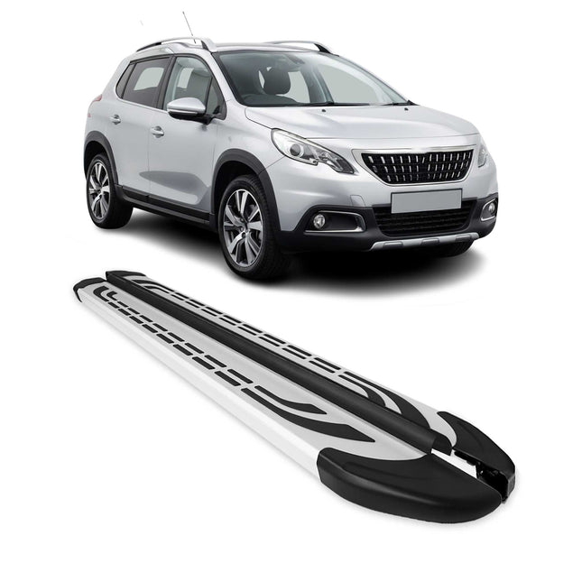 Alu Trittbretter Seitenschweller Seitenbretter für Peugeot 2008 2013-2020 Grau