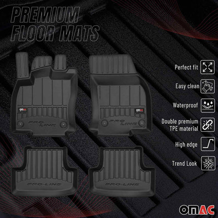 OMAC Gummi Fußmatten für Audi Q2 2017-2026 Premium TPE 3D Automatten Schwarz 4x