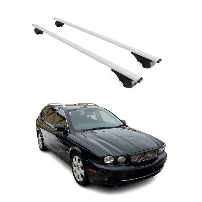 Dachträger Grundtäger für Jaguar X-Type 2002-2009 75kg Metall Silber 2 tlg