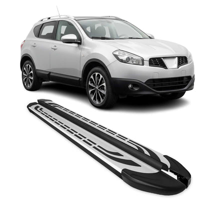 Trittbretter Seitenschweller für Nissan Qashqai J10 2006-2014 Schwarz Alu