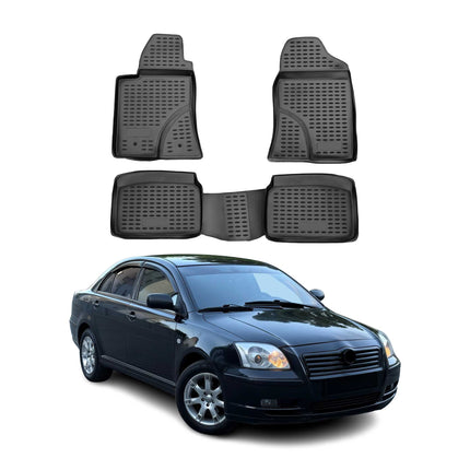 OMAC Gummimatten Fußmatten für Toyota Avensis 2003-2009 TPE Automatte Schwarz 4x