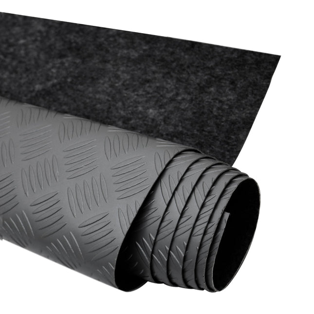 Antirutschmatte Auto Gumimatte Bodenbelag Riffelblech Optik 500x200cm Schwarz 1x
