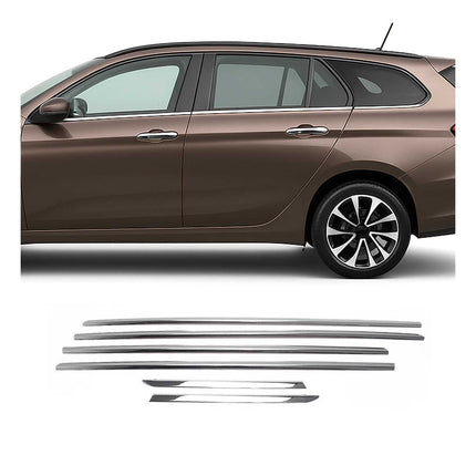 Fensterleisten Zierleisten für Fiat Tipo Kombi 2015-2026 Edelstahl Chrom 6tlg