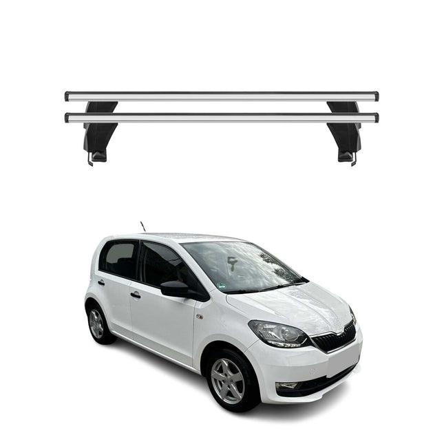 Menabo Dachträger Grundtäger für Skoda Citigo 2011-2019 3tür 50kg Alu Silber 2x