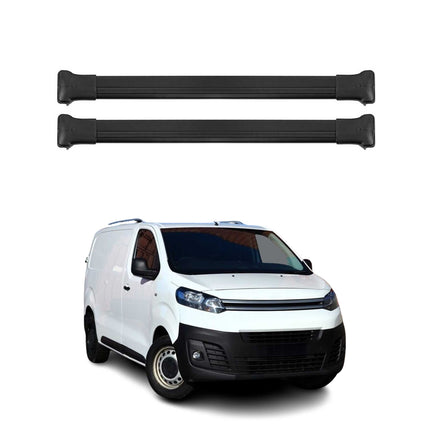 Dachträger Grundtäger für Citroen Jumpy 2016-2026 75kg Aluminium Schwarz 2 tlg