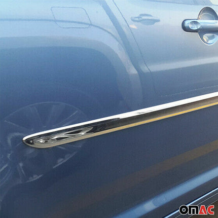 Seitentürleiste Türschutzleiste für VW Touran I 2010-15 FL Chrom Stahl Dunkel 4x