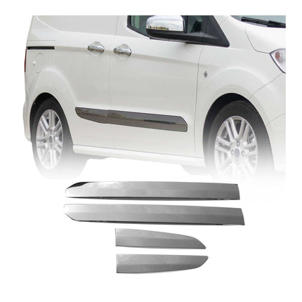 Seitentürleiste Türschutz für Ford Tourneo Courier 2014-2024 Chrom Dunkel 4x