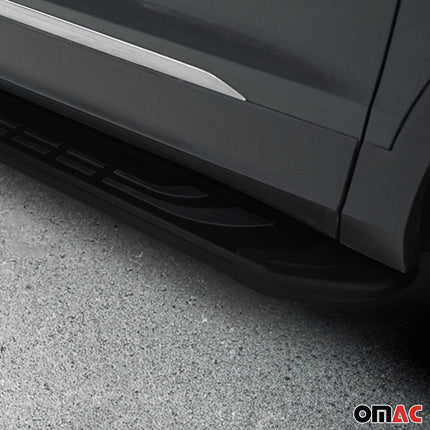 Trittbretter Seitenschweller für Mitsubishi Pajero V80 2006-2021 Alu Schwarz