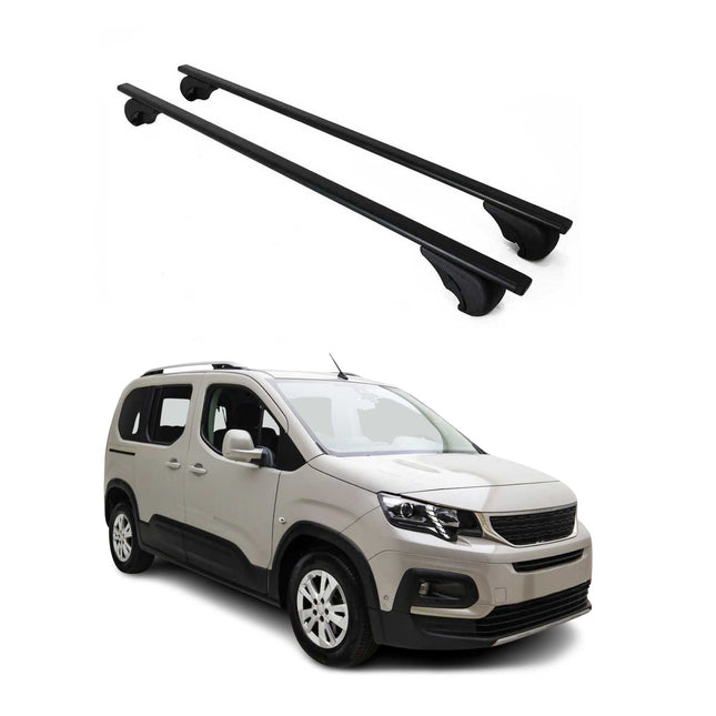 Dachträger Grundtäger für Peugeot Rifter 2018-2026 75kg Metall Schwarz 2 tlg