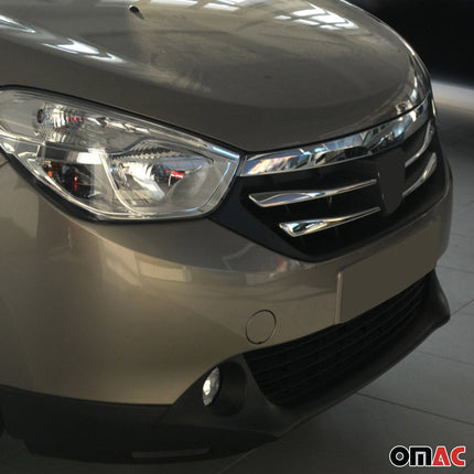 Kühlergrill Leisten Grillleisten für Dacia Lodgy 2012-2017 Edelstahl Chrom 4tlg