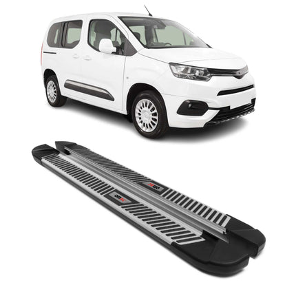 Trittbretter Seitenbretter für Toyota Proace City 2019-2026 L1 Aluminium Schwarz