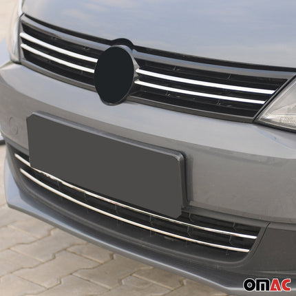 Kühlergrill Leisten Grillleisten für VW Jetta 2010-2014 Edelstahl Chrom 6tlg