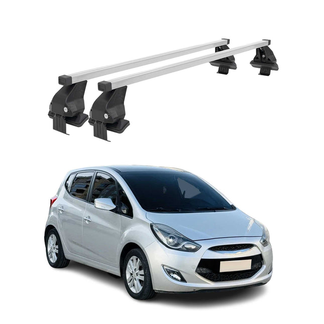 Menabo Dachträger Grundtäger für Hyundai ix20 2010-2015 50kg Stahl Silber 2 tlg