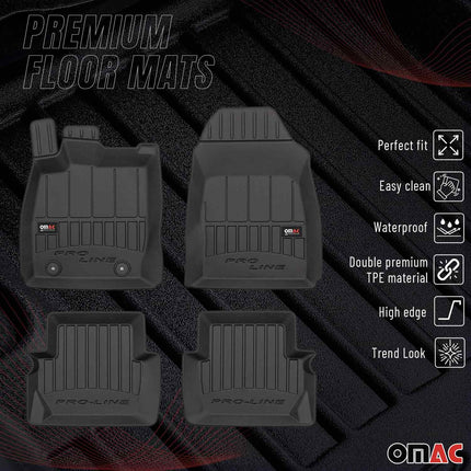 OMAC Gummi Fußmatten für Ford Fiesta 2008-2017 5tür Premium Gummi Schwarz 4tlg