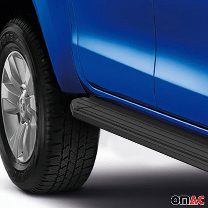 Trittbretter Seitenschweller für Toyota Hilux VIII 2015-2026 Alu Schwarz ABE