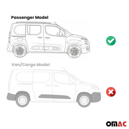 Trittbretter für Citroen Berlingo III 2018-2026 Kombi L1 Kurzer Schwarz-Silber