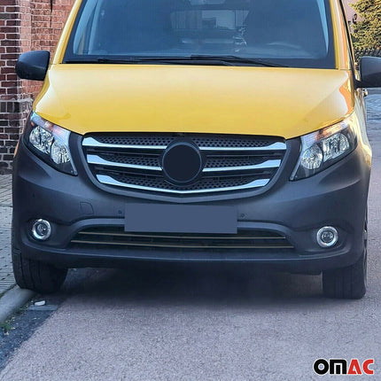 Kühlergrill Leisten Grillleisten für Mercedes Vito 2014-2019 Edelstahl Dunkel 2x