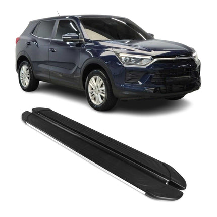 Trittbretter Seitenschweller für SsangYong Korando IV 2019-2026 Alu Grau Schwarz
