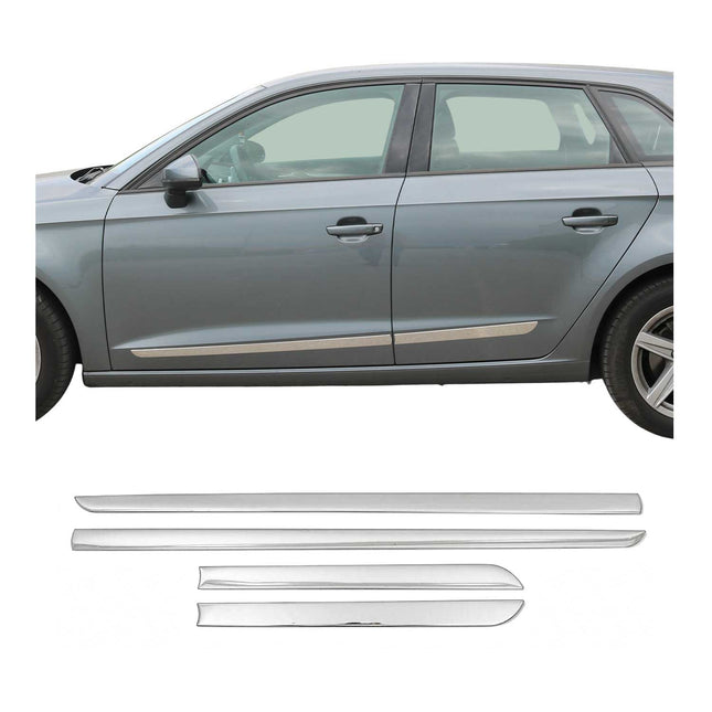 Türschutzleiste Seitentürleiste Türleisten für Opel Astra J 2009-2015 Chrom 4x