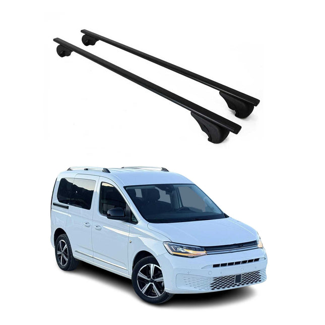 Dachträger Grundtäger für VW Caddy 2020-2026 75kg Metall Schwarz 2 tlg