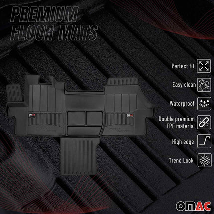 OMAC Gummi Fußmatten für Fiat Ducato 2006-2020 Premium TPE Automatten Schwarz 1x