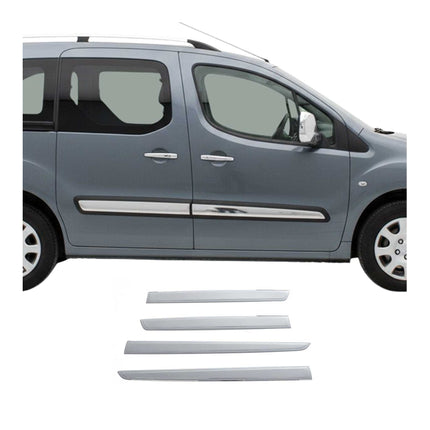 Seitentürleiste Türschutzleiste für Citroen Berlingo 2008-2018 Chrom Stahl 4x