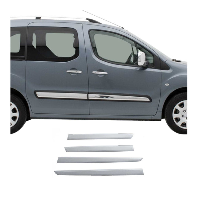 Seitentürleiste Türschutzleiste für Citroen Berlingo 2008-2018 Chrom Stahl 4x