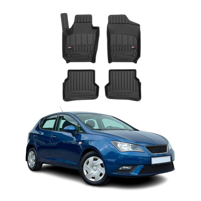 OMAC Gummi Fußmatten für Seat Ibiza 2008-2017 Premium TPE Automatten Schwarz 4x