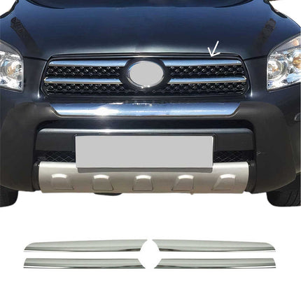 Kühlergrill Leisten Grillleisten für Toyota RAV4 2006-2009 Edelstahl Chrom 4tlg