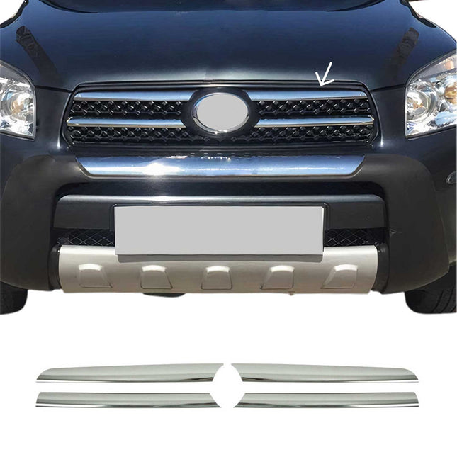 Kühlergrill Leisten Grillleisten für Toyota RAV4 2006-2009 Edelstahl Chrom 4tlg