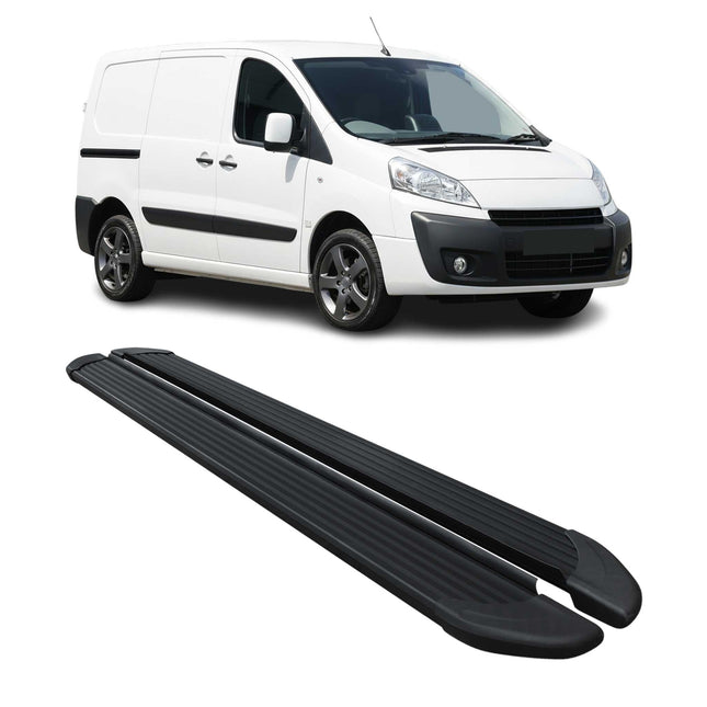 Seitenschweller Trittbretter Schweller für Peugeot Expert 2007-16 L1 Alu Schwarz