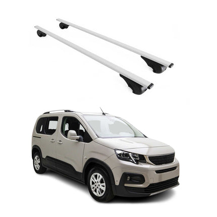 Dachträger Grundtäger für Peugeot Rifter 2018-2026 75kg Metall Silber 2 tlg