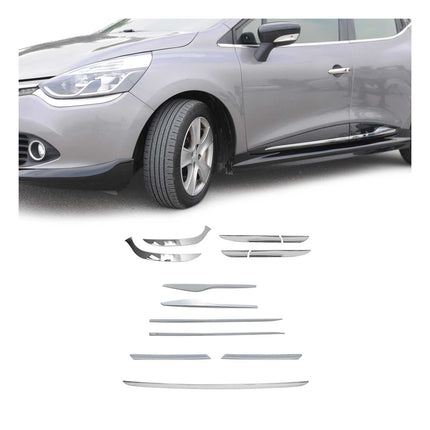Seiten Grill Leuchte Blenden Heck Front für Renault Clio 2012-2019 Chrom Satz