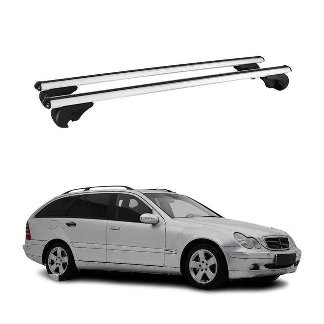 Dachträger für Mercedes C Klasse S203 T-Model 2000-2007 75kg Alu Silber 2x