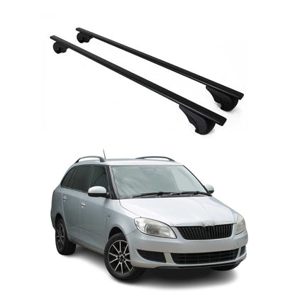 Dachträger Grundtäger für Skoda Fabia mk2 Schrägheck 2007-2014 75kg Schwarz 2x
