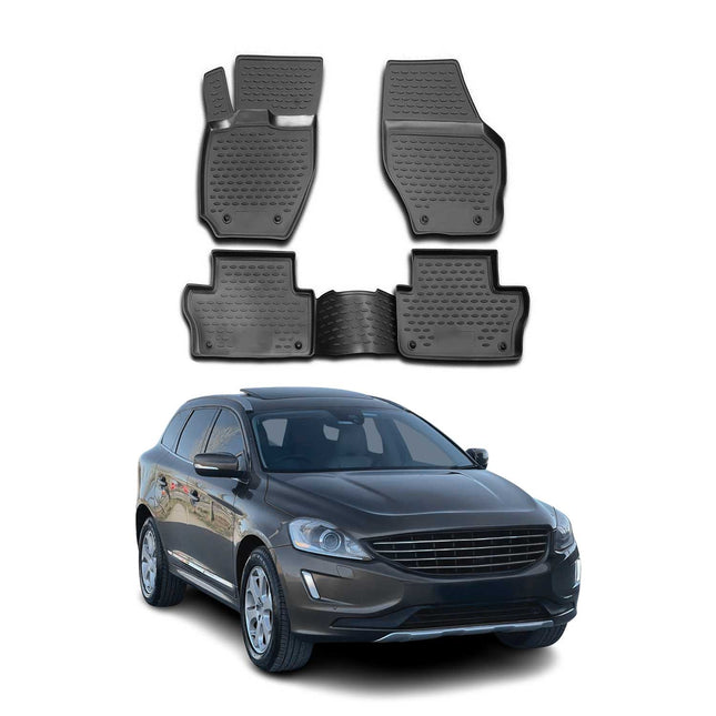OMAC Gummimatten Fußmatten für Volvo XC60 2008-2017 TPE Automatten Schwarz 4tlg