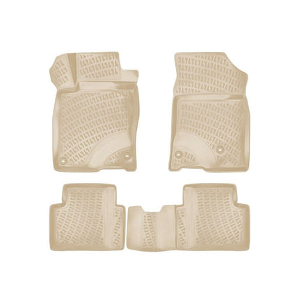 Fußmatten 3D Gummimatten für Honda Civic X 2016-2021 Stufenheck TPE Beige 4x