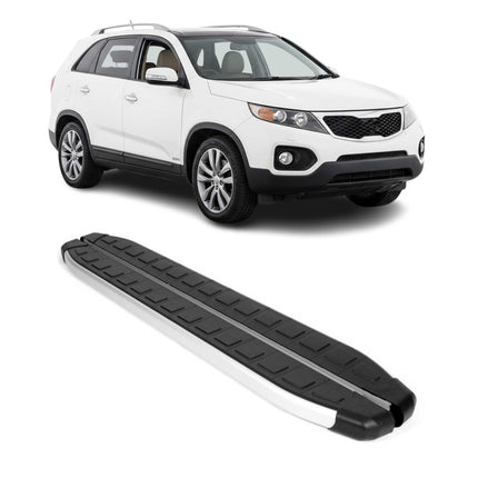 Schweller Seitenbretter Trittbretter für Kia Sorento 2 XM 2009-2013 Alu Schwarz